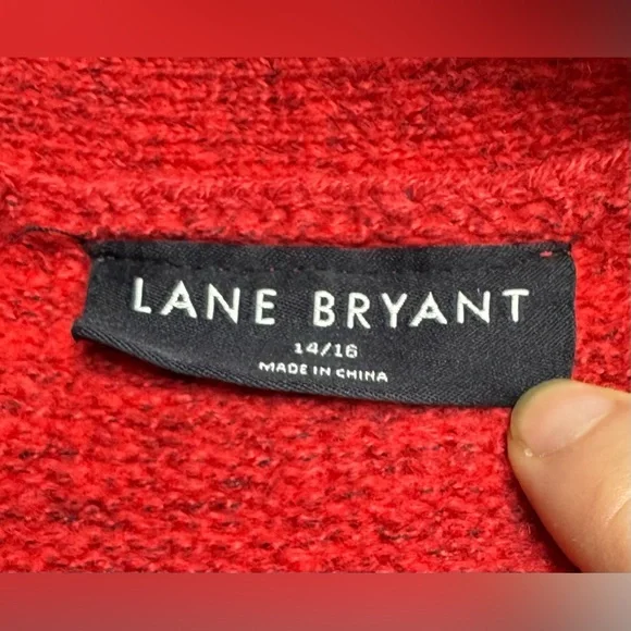 Lane Bryant Holiday‎ Cardigan Red & White Open Front Cardigan Women’s 1X - Picture 7 of 11